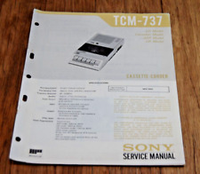 Sony TCM 737 Cassette Corder Tape Recorder Service Manual Original Genuine 1981