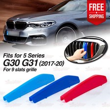 For BMW 5 Ser G30 G31 2017-2020 Kidney Grille M Sport 3 Color Cover Stripe Clip