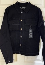 SI TU VEUX BRUTINI CARGO JACET  Black Denim Jacket Women BSize L MSRP $165.00