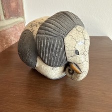 Raku Pottery Elephant Figurine