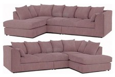 XL JUMBO CORD L- SHAPE CORNER SOFA SET LEFT / RIGHT HAND 4/5 SEATER UNIVERSAL