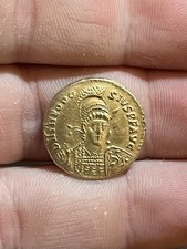GOLD Plated Silver COIN Byzantine Emprire Solidus Theodosius READ BIO Modern