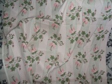A PIECE OF CURTAIN FABRIC 34" X 34" LAURA ASHLEY COTTON PRINT PINK STRIPE USED