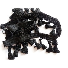 Black 55mm Wide Tassel Fringe