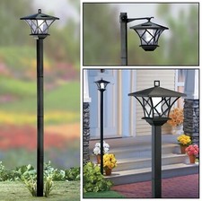 1.5m TRADITIONAL STYLE SOLAR LAMP POST LED LIGHT OUTDOOR GARDEN DRIVEWAY PATIO