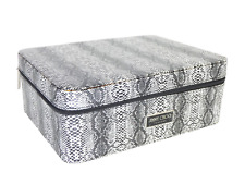 Authentic JIMMY CHOO Empty Box Gift Storage Black Snake Python Zip 25x19x10 cm