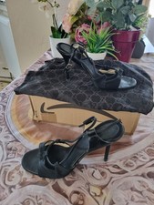 Gucci Patent Leather High Heels Sandals Size UK 5 EU 38 Black Women's