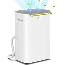 HOMCOM 20L/Day Dehumidifier for Home Damp with 24H Timer Auto shut-off White