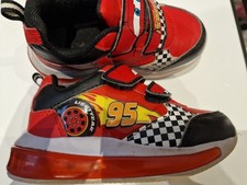 Lightening McQueen Red Kids Light Up Trainers Size C7