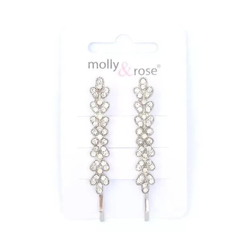 Pair silver crystal flower - crystal,