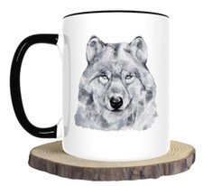 Wolf  11oz White Mug
