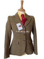 STUNNING BESPOKE LE BEAU CHEVAL BROWN TWEED SHOWING JACKET SIZE 8 (32)