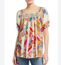 Johnny Was Mixed Print Silk
