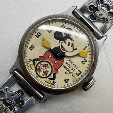 Vintage 1930s Mickey Mouse Wrist Watch Ingersoll Disney