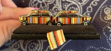 BNWOT PAUL SMITH RAINBOW STRIPE MINI COOPER CAR CUFFLINKS SILVER ENAMEL