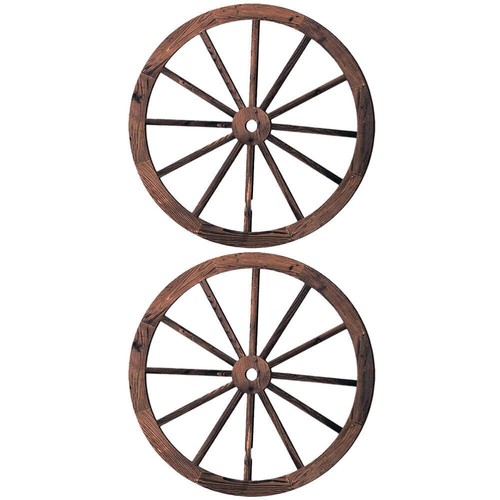 Wooden wagon wheel - 2x,