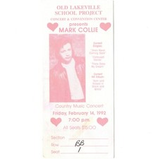MARK COLLIE Concert Ticket Stub LAKEVILLE IN 2/14/92 OLD SCHOOL PROJECT EARLY