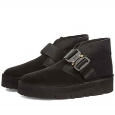 Clarks Originals DESERT STRAP Black Leather Men's Boots Size UK 10G/44.5 RRP 269