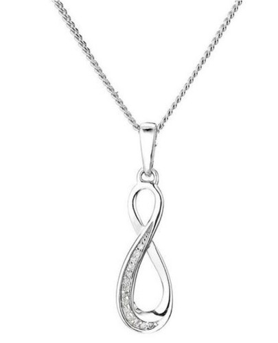 Silver diamond set - silver, infinity