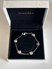 Authentic Pandora ? 5 Clip Station Bracelet with 5 clips  ? 591704 ? 18cm