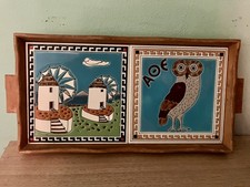 Windmill and Owl Ceramic Tiled