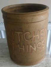Kitchen Things Utensils Pot Jar Holder Vintage England rustic pottery