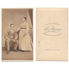 CDV Victorian man & Lady Carte de Visite by Waters of Bowness