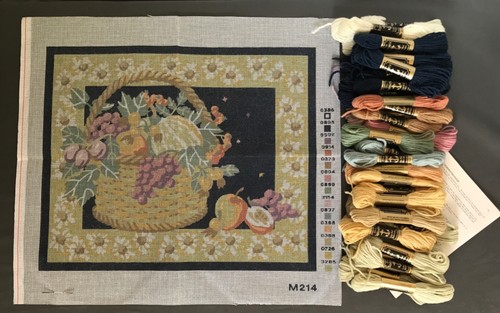 Vintage tapestry kit basket - vintage, kit-
