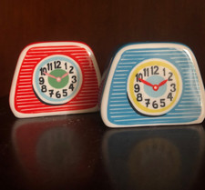 Cath Kidston Retro Style Clocks Novelty Red/Blue Salt & Pepper Shakers - New