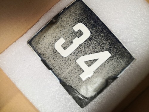 Vtg number enamel sign - number,