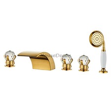 Gold Bathtub Waterfall Faucet