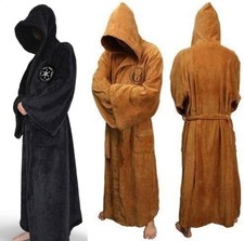 Men Bathrobe Jedi Sith Hooded Bathrobe Cloak Star War Soft Dressing Gown UK