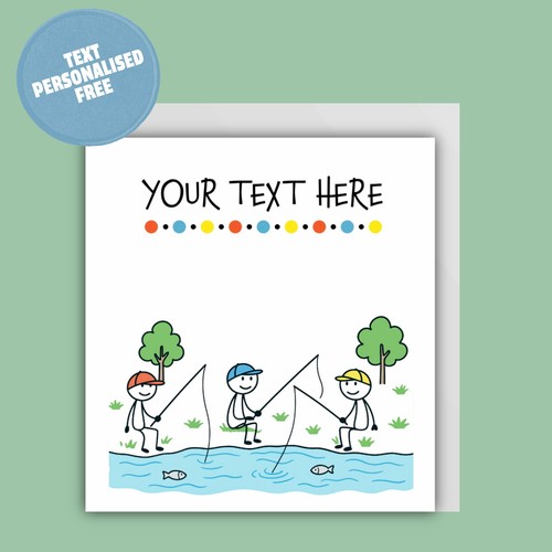 Personalised stickmen card - personalised,