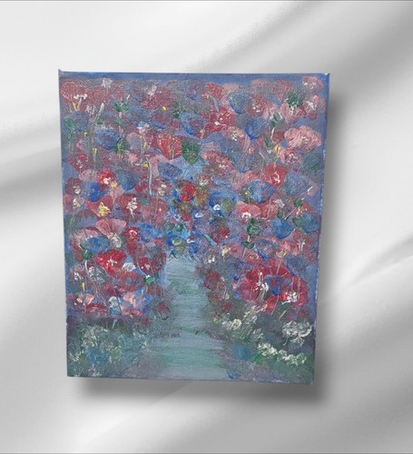 Abstract floral canvas acrylic - abstract,