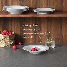 8.25"Pasta Bowls and Plates,20 Ounces White Soup Bowl Set of 4