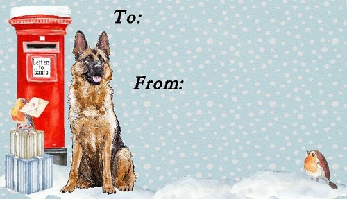 German shepherd dog christmas - german,