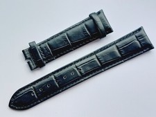 New 20mm Black Genuine Leather Strap / Band to fit Omega watch