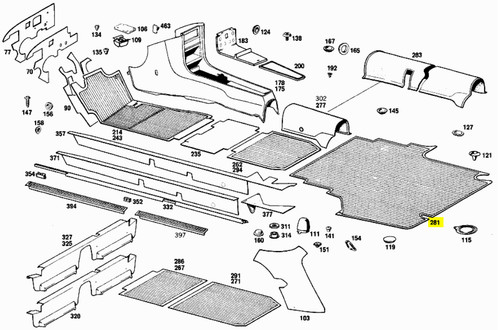 Trunk rubber mat - , for