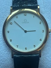 Vintage 1980's Omega De Ville 32 mm white dial mens watch, a new battery
