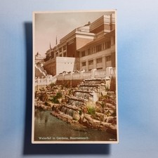 Bournemouth Postcard 1933 Real Photo Dorset Waterfall Pavillion Deco Era Titned