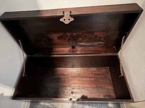 Mahogany storage chest trunk - storage,