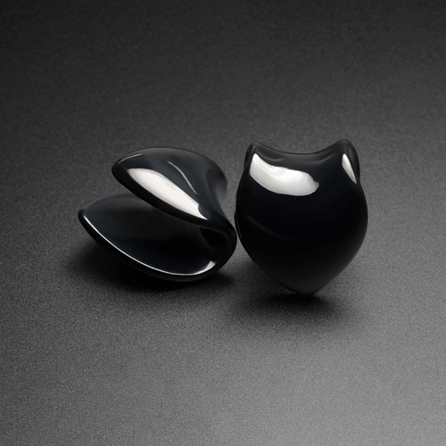 Black pvd saddle ear weight - black,