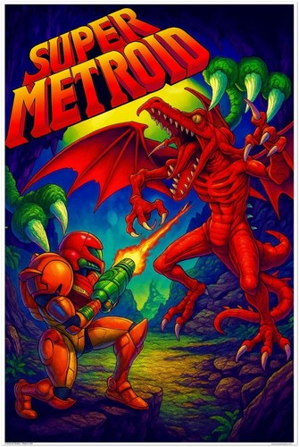 Super metroid snes poster - metroid,