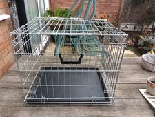 Savic Metal Dog Crate With 2 Doors And Plastic Floor Tray W46cm L62cm H52cm Used