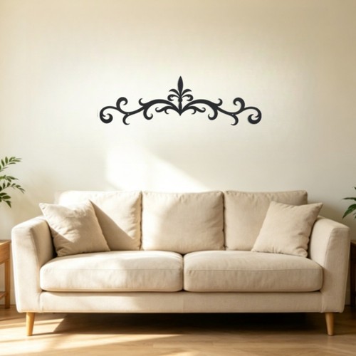 Wrought iron style scroll wall - wrought,