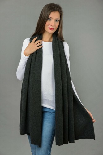 Cashmere charcoal scarf thick - cashmere,