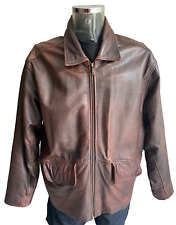 Vintage Brown Real Leather  Mens Oversized Jacket Large, CLEARANCE SALE