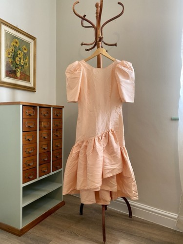 Vintage 1980s peach taffeta - vintage,