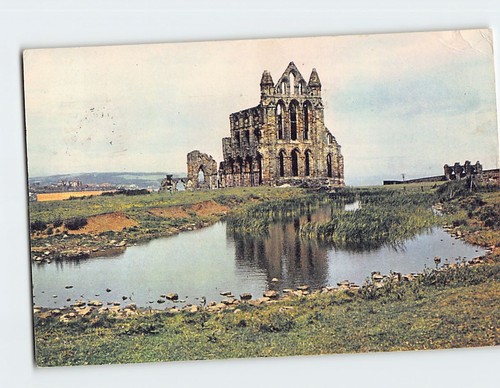 Postcard the abbey whitby - the,