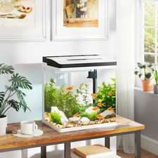 Aquarium Glass Fish Tank for Betta, Guppy, Mini Parrot Fish, Shrimp